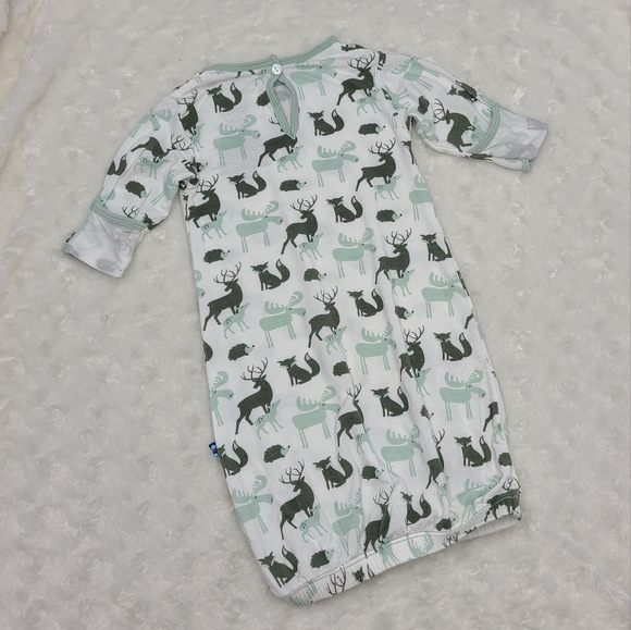 Kickee Pants Natural Animal print gown size 3-6 months - Picture 6 of 7